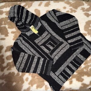 Black & Gray Baja Hoodie Sweater | Blanket Pullover